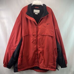 Size XL Men’s Nike 2010 Colorblock Red Black Fleece Lined Windbreaker Jacket